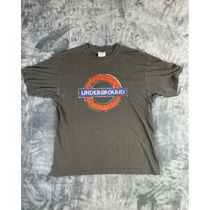 London Underground T-Shirt Black Medium Tube‎ Logo Tee UK Subway Graphic Tourist